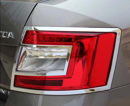 Chrome Tail Rear Light Lamp Cover Trim for Skoda Octavia Sedan (2013-2016)