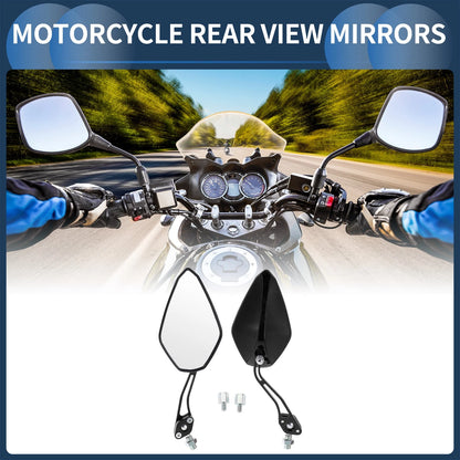 M8/M10 Motorcycle Rear View Mirror Handlebar Mirror Black Aluminum Alloy