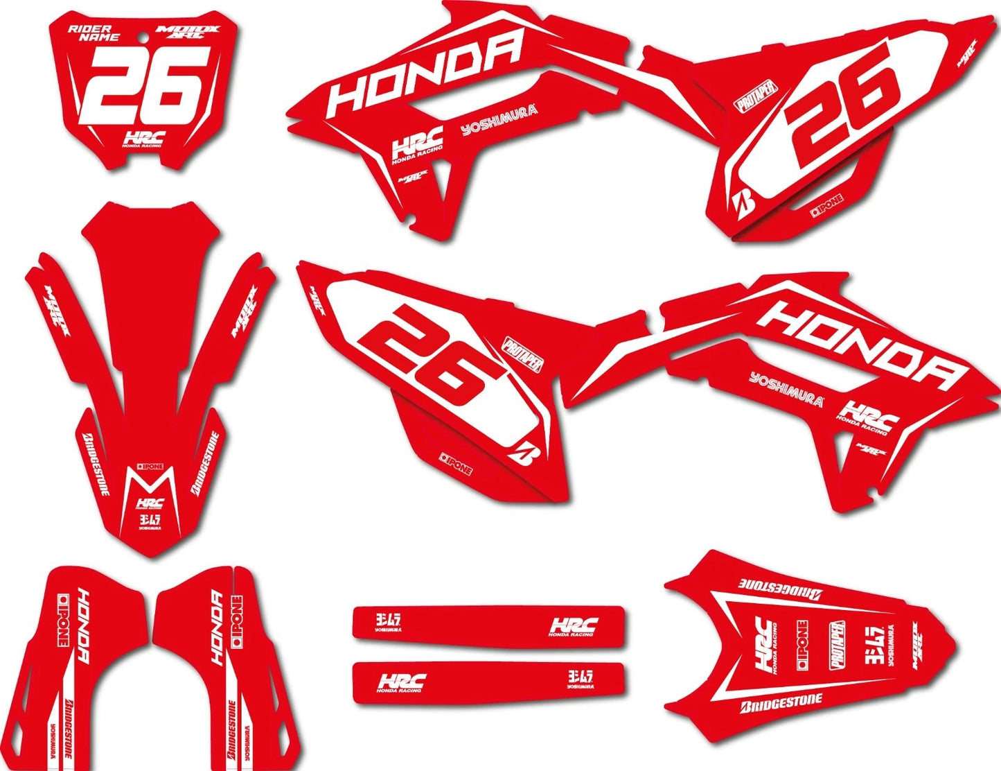 Sticker Kit for Honda CRF450R Shogun Style Decals (2021-2024)