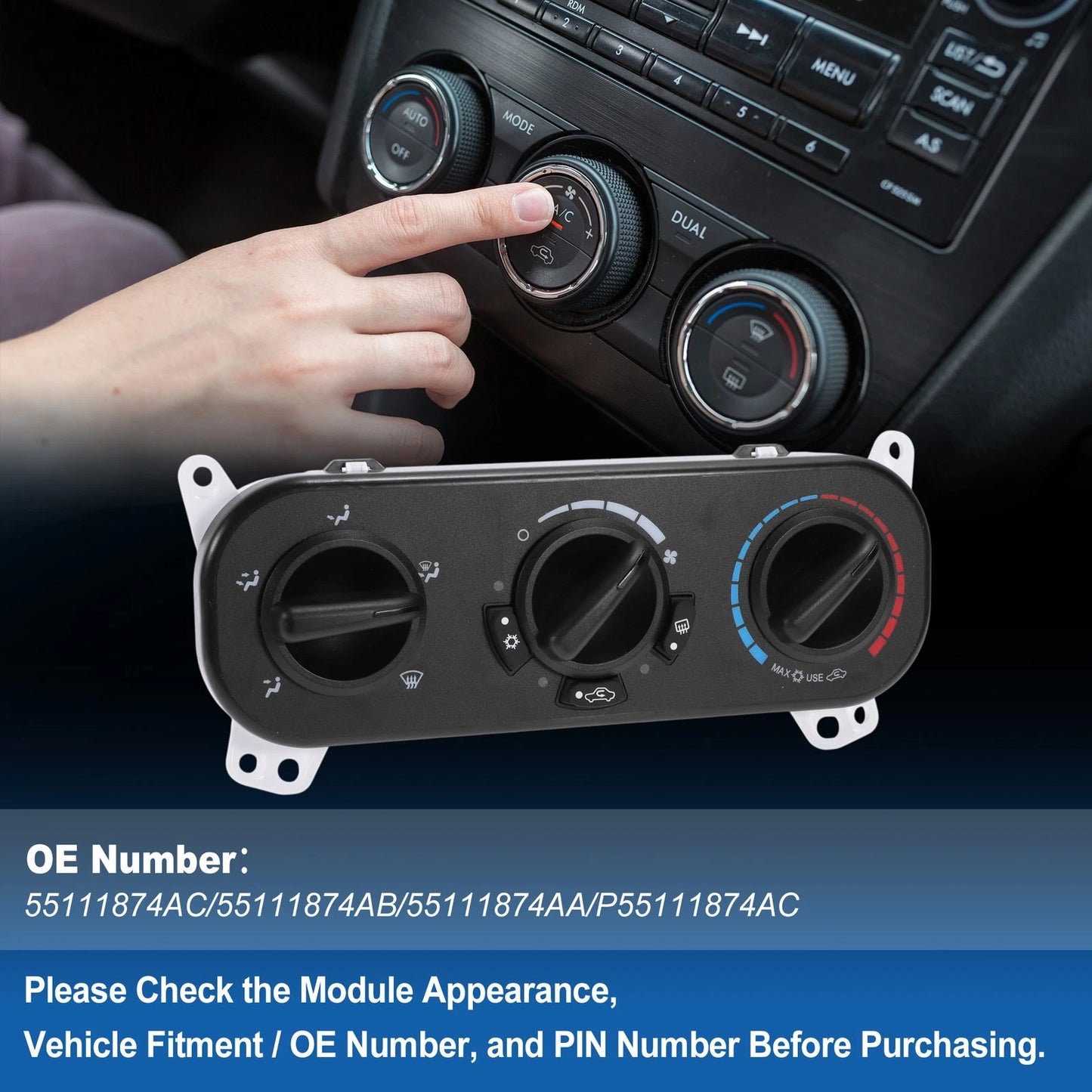 A/C Heater Climate Control Switch Module for Dodge Caliber (2007-2012)
