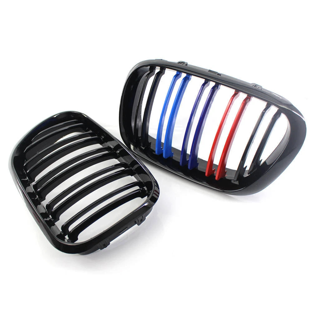 Gloss Black M-Color Dual Slat Kidney Grille for BMW X5 (2000–2003)