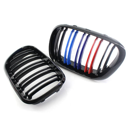 Gloss Black M-Color Dual Slat Kidney Grille for BMW X5 (2000–2003)
