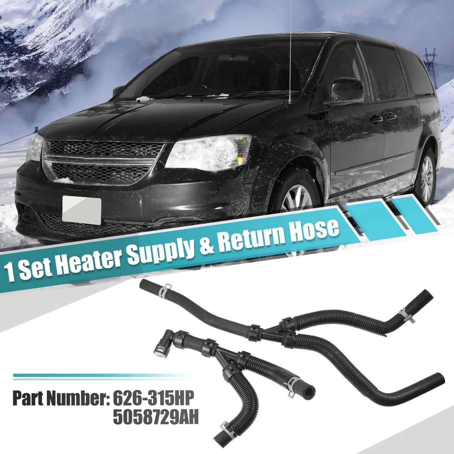 626-315HP Heater Supply Return Hose for Chrysler / Dodge / Ram