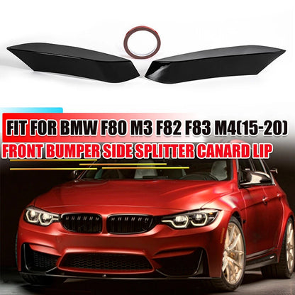 Glossy Black Front Bumper Air Vent Eyelid Covers for BMW F80 M3 F82 F83 M4 (15-20)