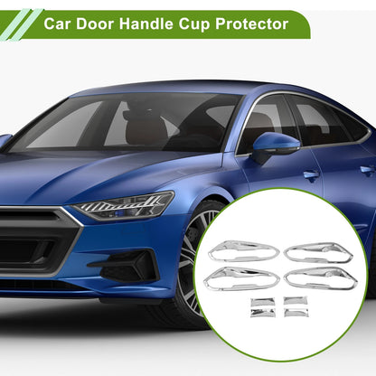 Car Door Handle Cup Protector for Ford Fusion Mondeo (2013-2018) Silver Tone
