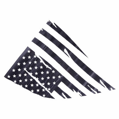 2 x Carbon Fiber Style Rear Window Flags Stickers for Dodge Challenger
