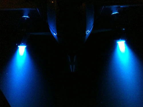 LED Blue Underwater Lights for Boats 12V Squid Fishing Fully Sealed 6 LEDs