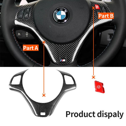 Real Carbon Fiber Steering Wheel Center Cover Trim For BMW E90 M3 with hole