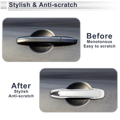 Door Handle Cover Trim for Toyota Prius (2010-2015) Silver Tone