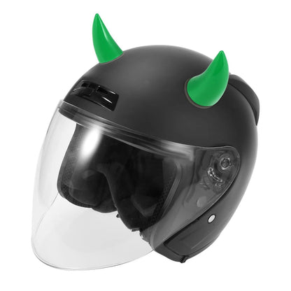 2 x Car Motorcycle Helmet Bull Horn Style Decoration Suction Cup Dark Green