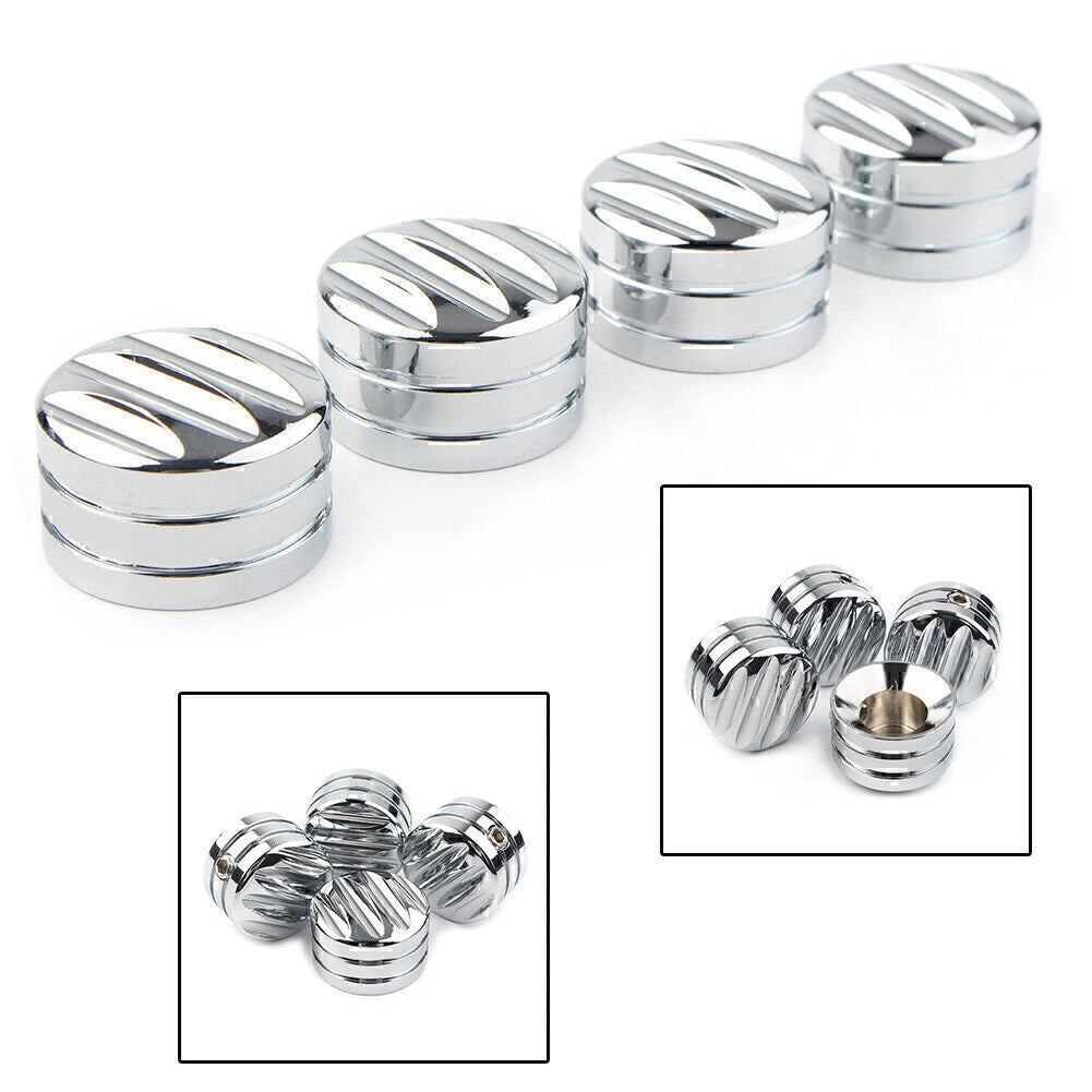 4 x Chrome Head Bolt Cover Caps for Harley Twin Cam (1999-2023)