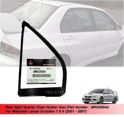 Quarter Glass Rubber Seal for Lancer Evolution 7 8 9 (2001-2007)