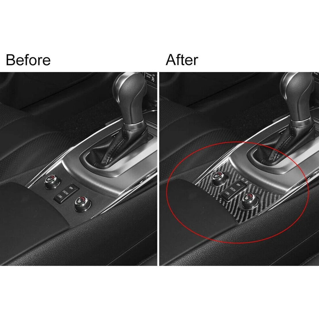 1x Carbon Fiber Heated Seat Button Cover for Infiniti G37 Sedan (2010-2013)