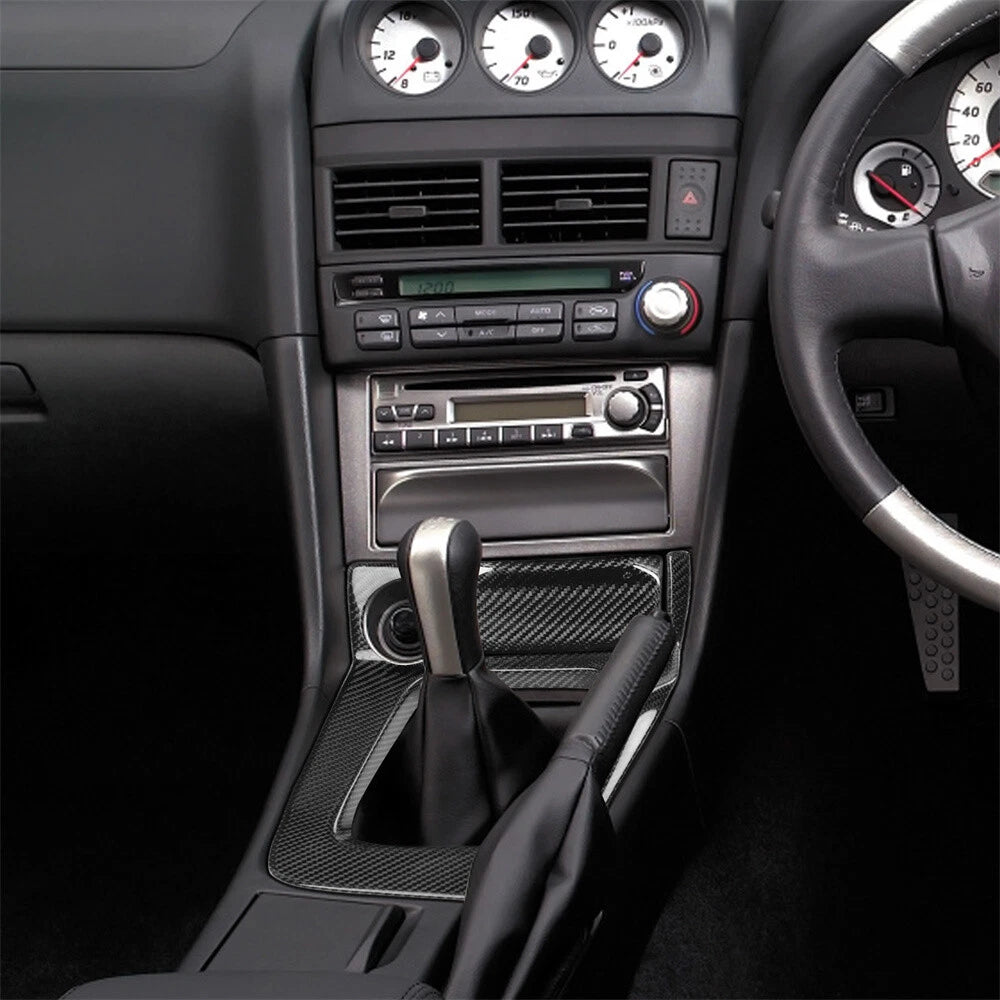 Real Carbon Fiber Shift Panel for Nissan Skyline GT-R BNR34 (1999-2002)