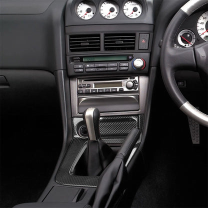 Real Carbon Fiber Shift Panel for Nissan Skyline GT-R BNR34 (1999-2002)