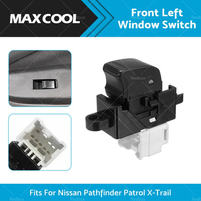 Front Left Window Switch for Nissan Pathfinder, Patrol, X-Trail (2005-2012)