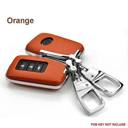 Car Leather FOB Key Cover Remote Case W/Keychain Fit For Lexus IS ES GS MX