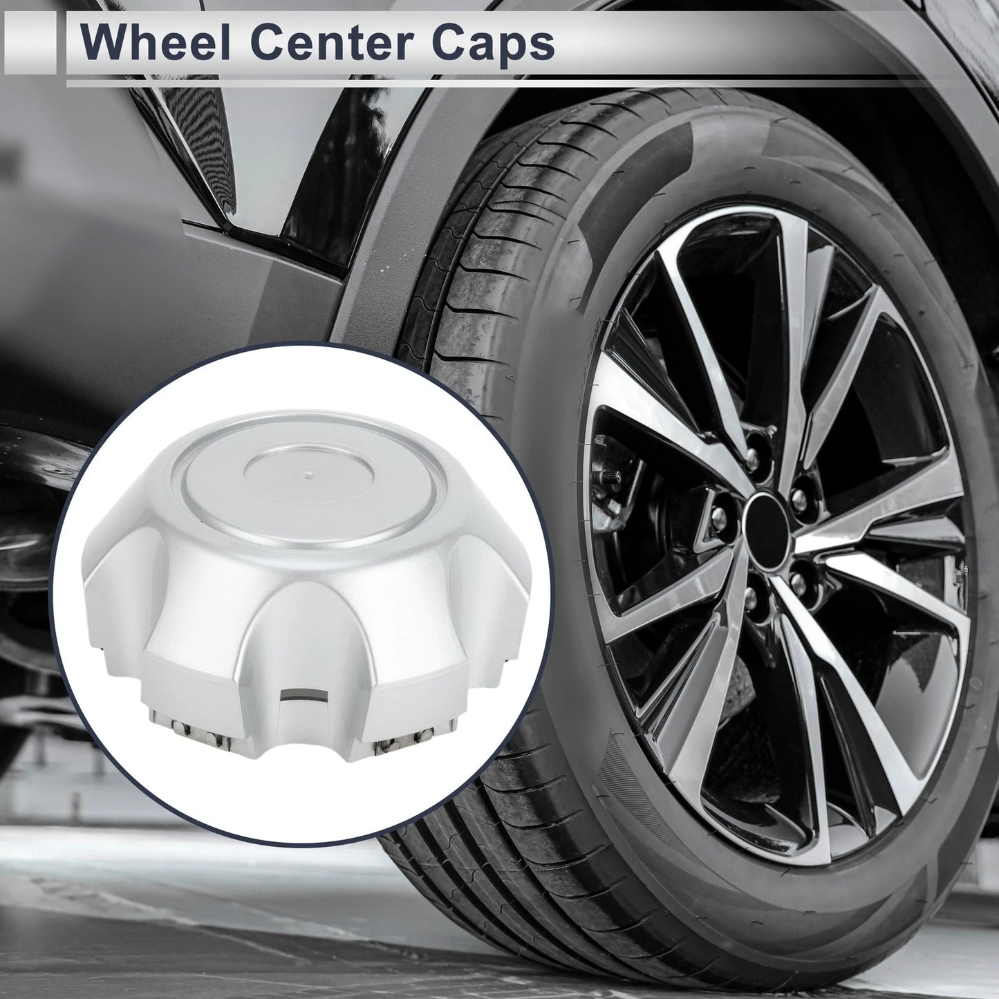 1Pc Wheel Center Caps for TOYOTA LAND CRUISER Silver Tone Plastic