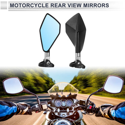 Mirrors / Rear View / Handlebar for M6 Motorcycle Black Silver Tone Aluminum