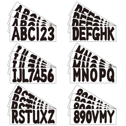 Boat Registration Decals Sticker Set A-Z & 0-9 Black