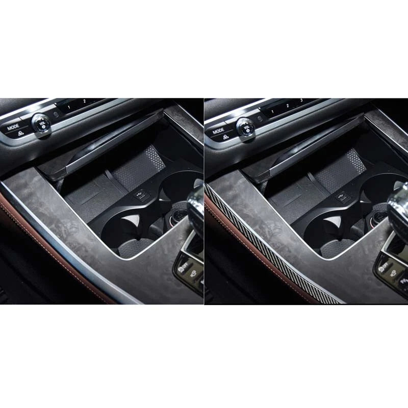 Carbon Fiber Side Center Console Strip Trim Fit For BMW F15 F16 X5 X6 2014-2018