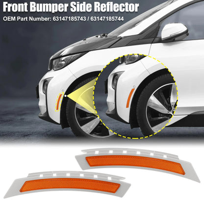 Front Bumper Reflector for BMW 5 Series (2011-2017) - 2 x Yellow Lights