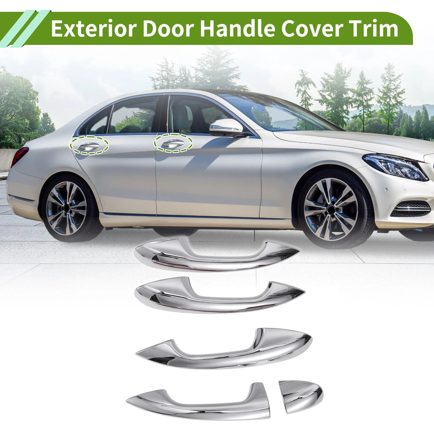 Exterior Door Handle Cover Trim for Mercedes-Benz GLC Class W205 X253 (15-21)