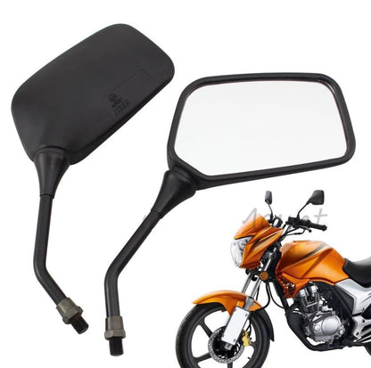 10mm Motorcycle Rearview Mirrors Black for Honda Suzuki Kawasaki