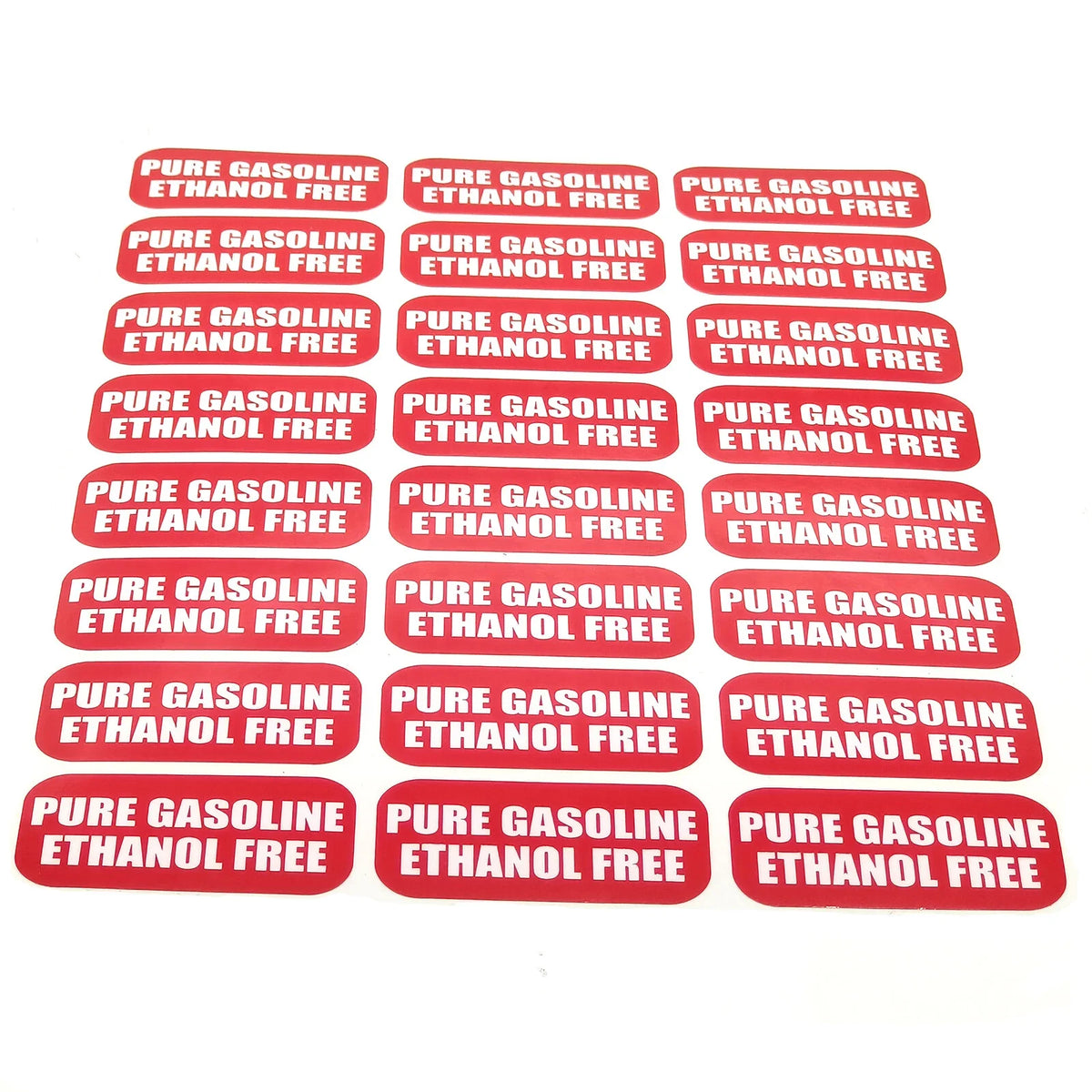 24x Pure Gasoline Ethanol Free Stickers for Vehicle, Vinyl Decal/Label