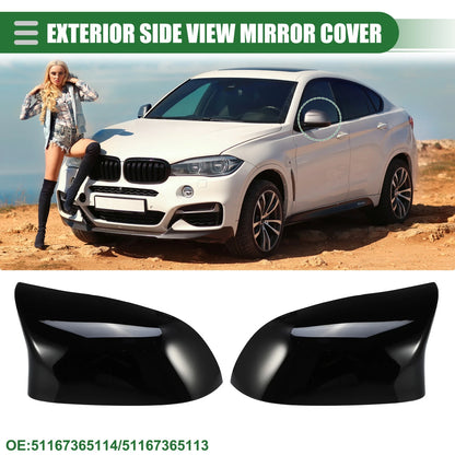 Rearview Mirror Covers for BMW F15 X5 F16 X6 2014-2017 Gloss Black (2 x)