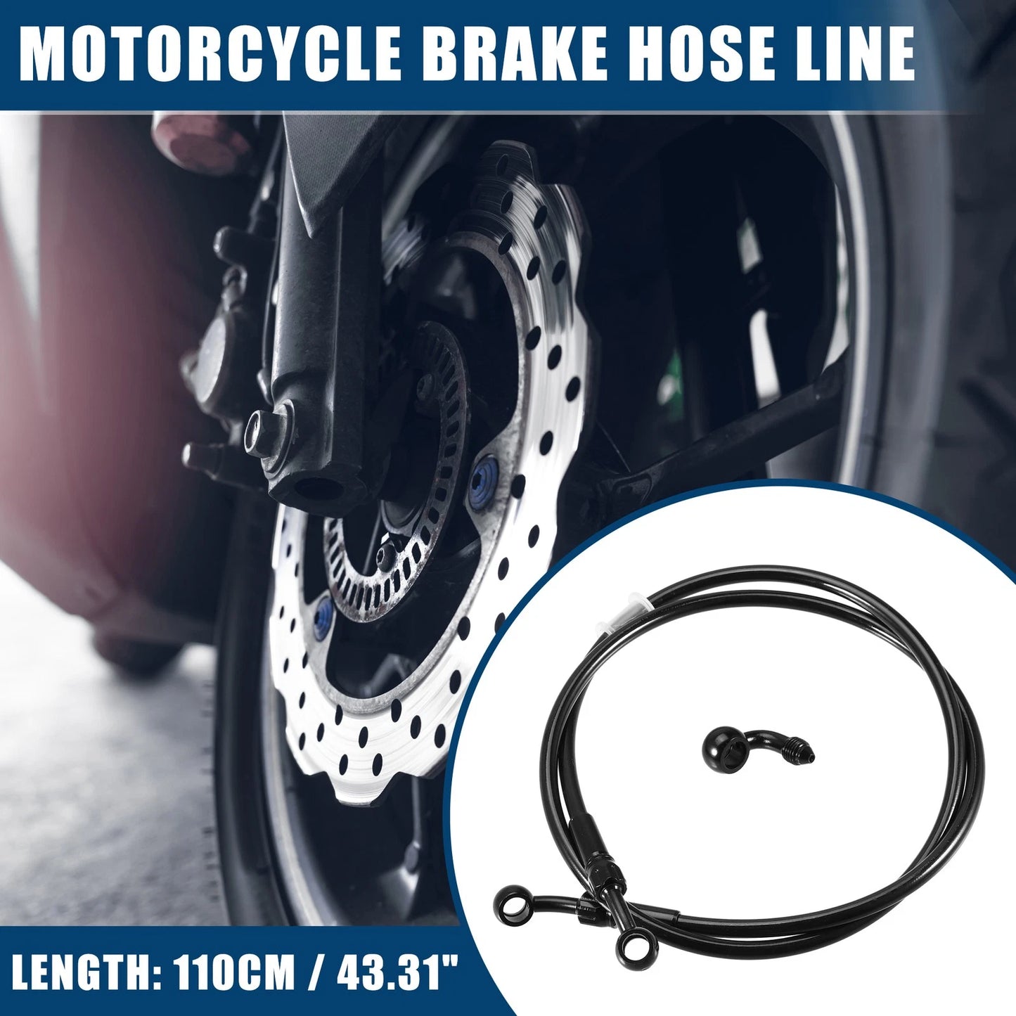 1set 110cm Brake Line Oil Hose Fitting with Banjo for Motorcycle
