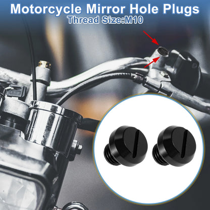 Motorcycle Mirror Hole Plugs Left Hand M10x1.25 for Motorcycle