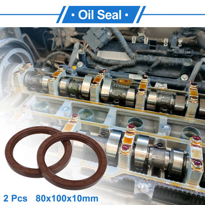 2 x Oil Seal 80x100x10mm Brown