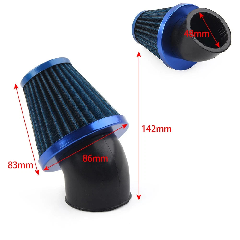 48mm Air Intake Filter Cleaner for Motorcycle - Stainless Steel Mesh (All Years)