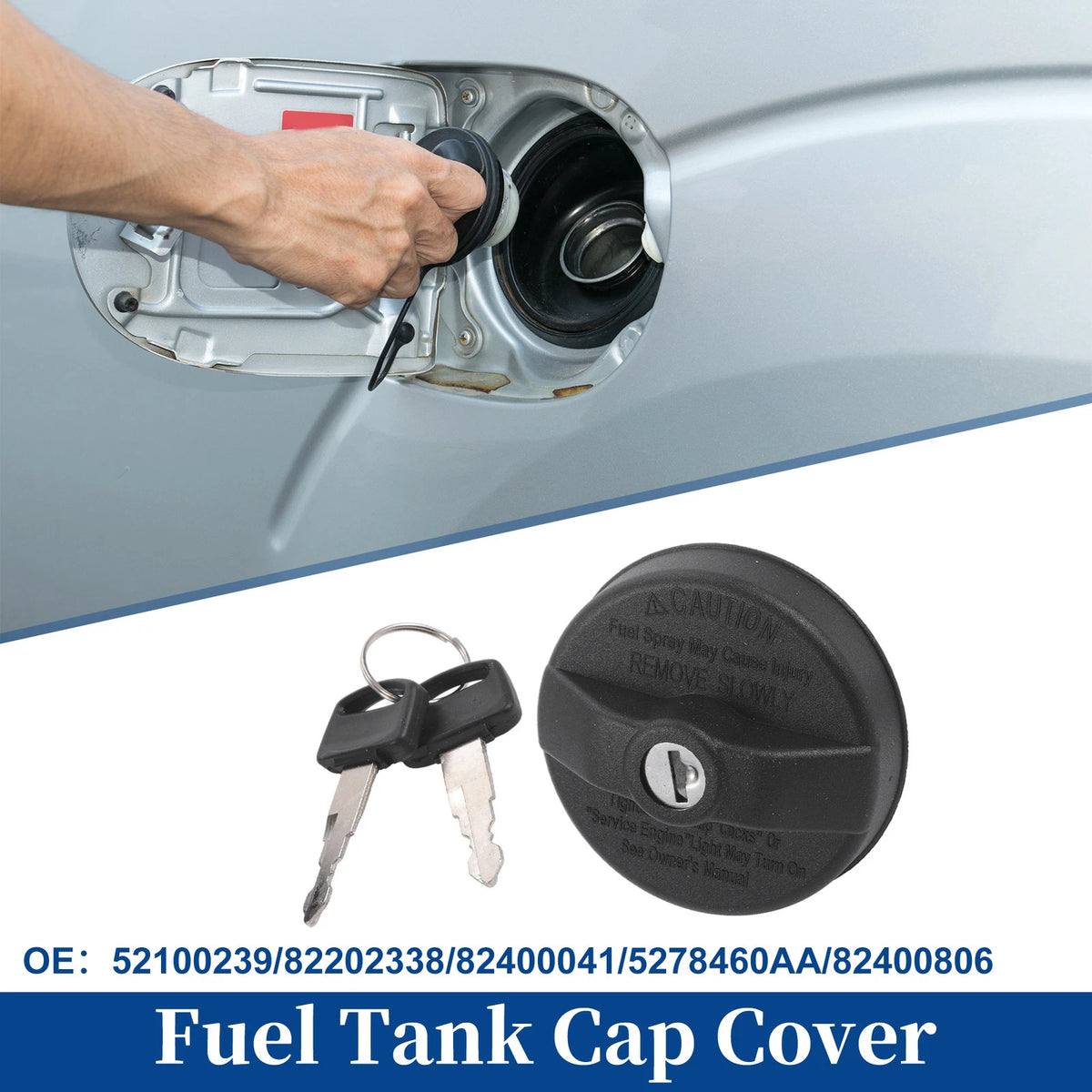 Locking Gas Cap Cover with Keys for Toyota Camry (1983-2023)
