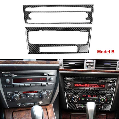 Carbon Fiber Center Console CD Player Panel Cover Trim fit For BMW 3 E90 05-12