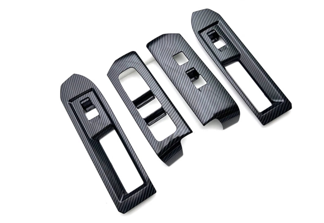 LHD Carbon Fiber Window Lift Switch Frame Cover Trim for Toyota Tacoma (2024-2025)