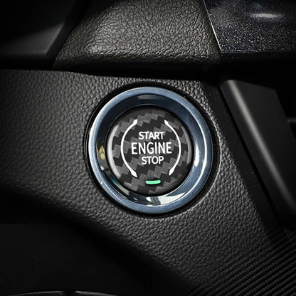 Carbon Fiber Black Engine Start Stop Push Button Trim for Corvette C8 (2020-2022)