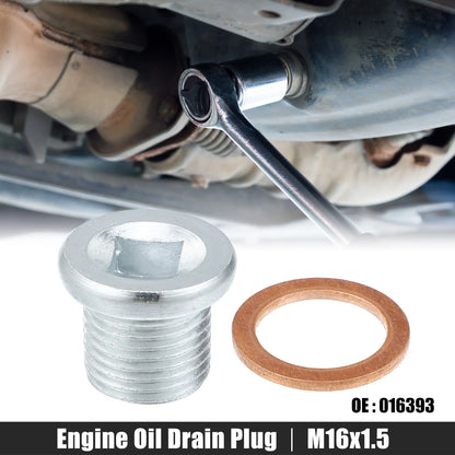 Engine Oil Drain Plug Screw with Seal Ring for Volvo 260