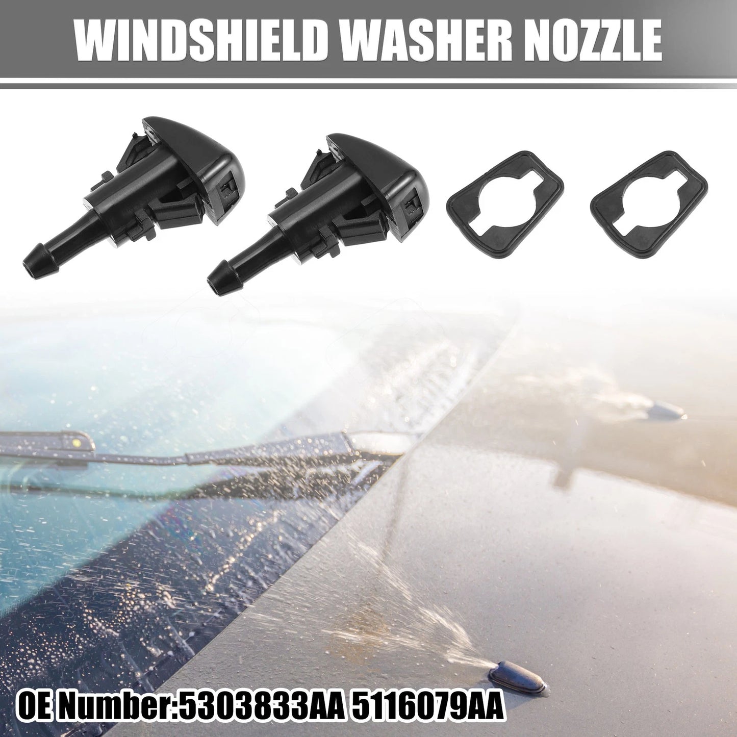 Windshield Washer Nozzle Spray Jets for Jeep Compass (2007-2017)