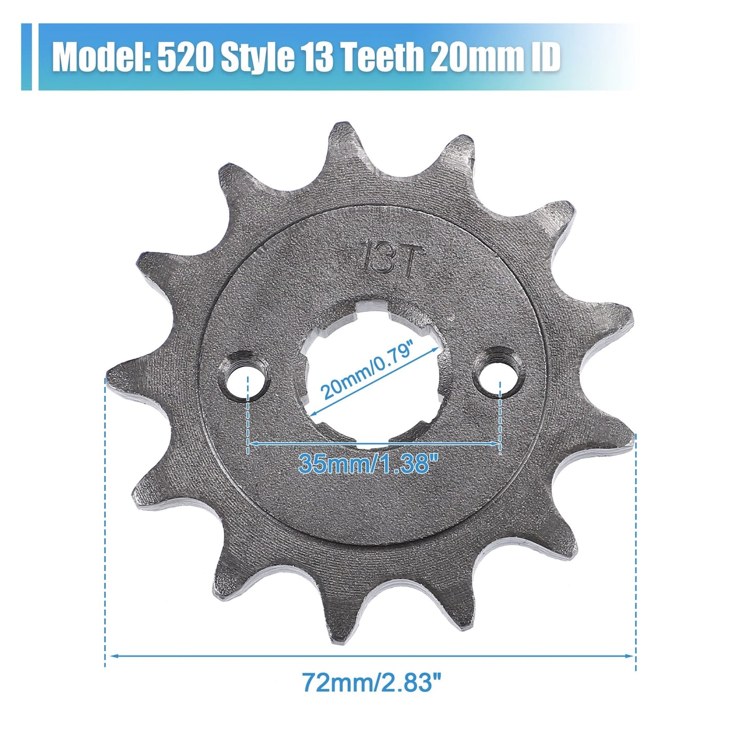 520 Front Sprocket 13T 20mm ID for Dirt Pit Bike ATV