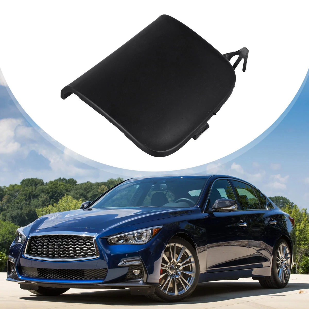 Front Bumper Tow Hook Cover for Infiniti Q50/Q50L (2018–2022)