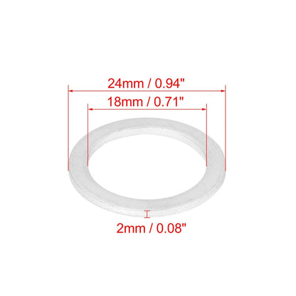 M18 Silver Tone Oil Drain Plug Gaskets for Porsche 900 (1965-1989)