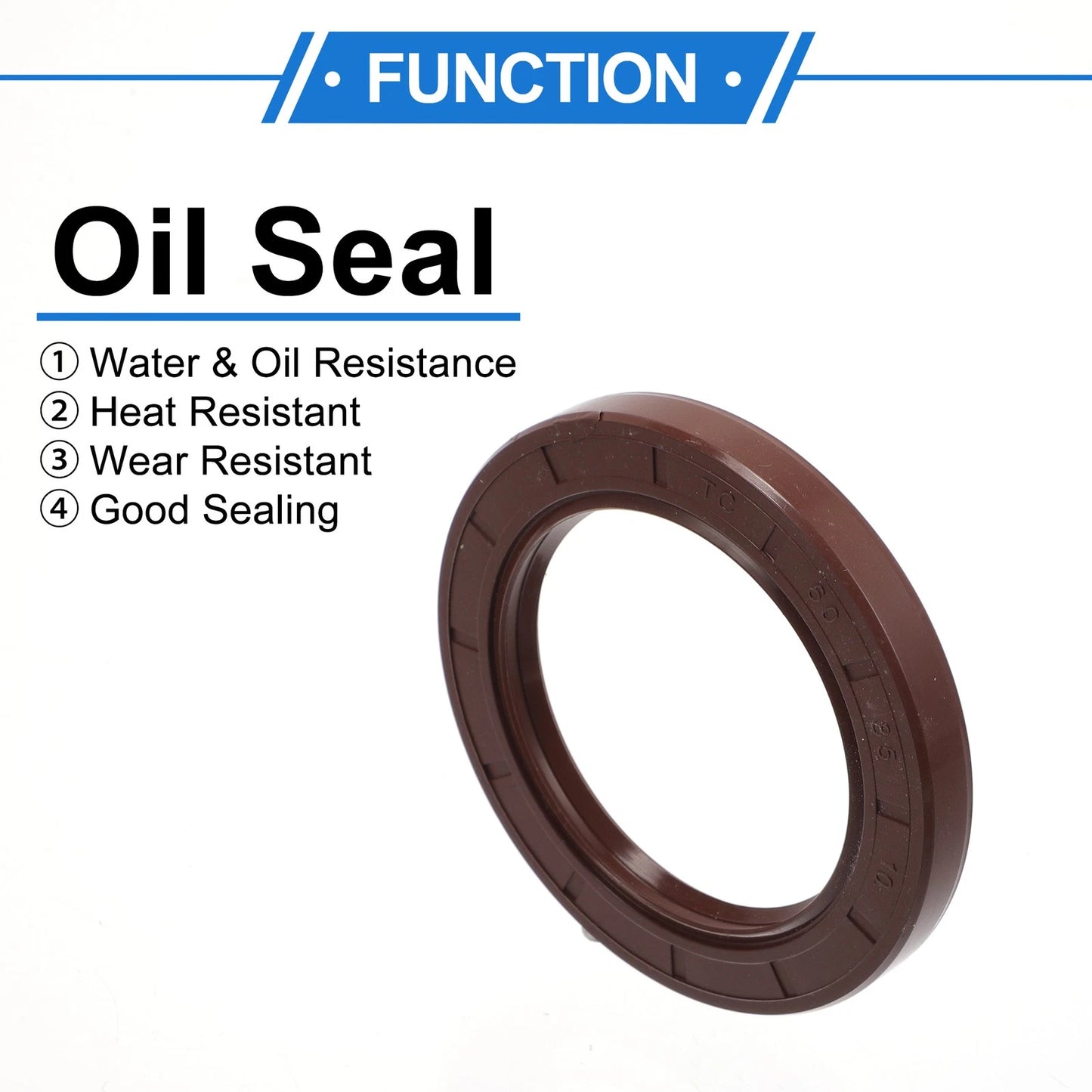 Oil Seal Rotary Shaft Seal FKM Rubber 60x85x10mm Brown 2 x