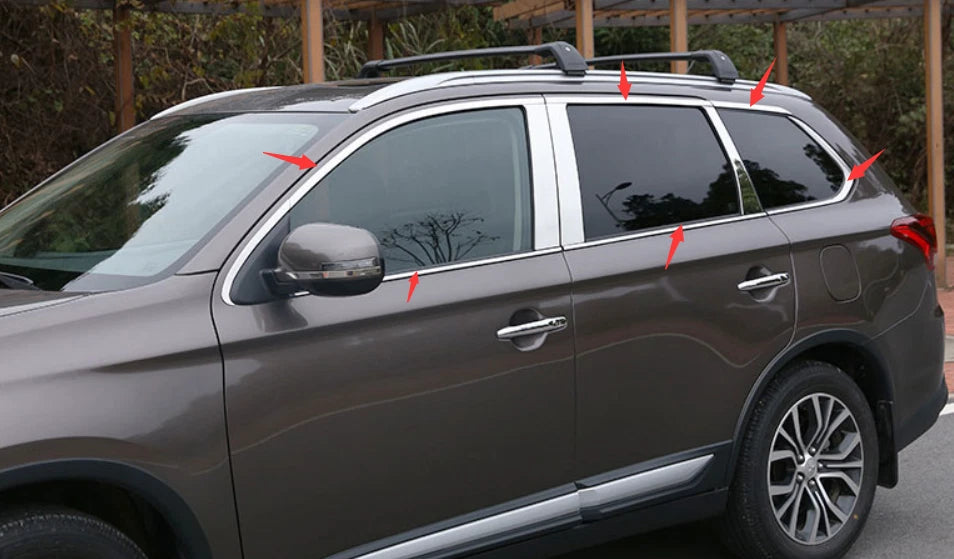Window Molding Frame Cover Trim 14pcs for Mitsubishi Outlander (2013-2018)