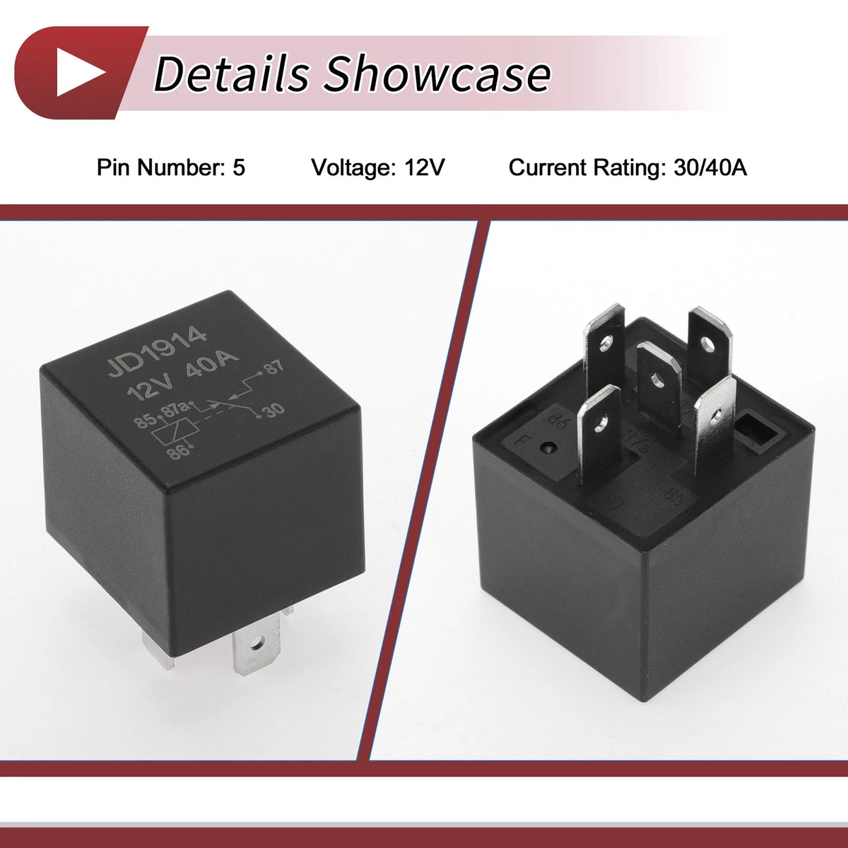 5 Pins Window Defroster Relay for Porsche 911 (2005-2019) 12V 30/40A