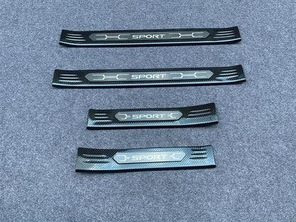 Carbon Fiber Door Sill Scuff Plate Outer Cover for Toyota RAV4 (2019-2023)