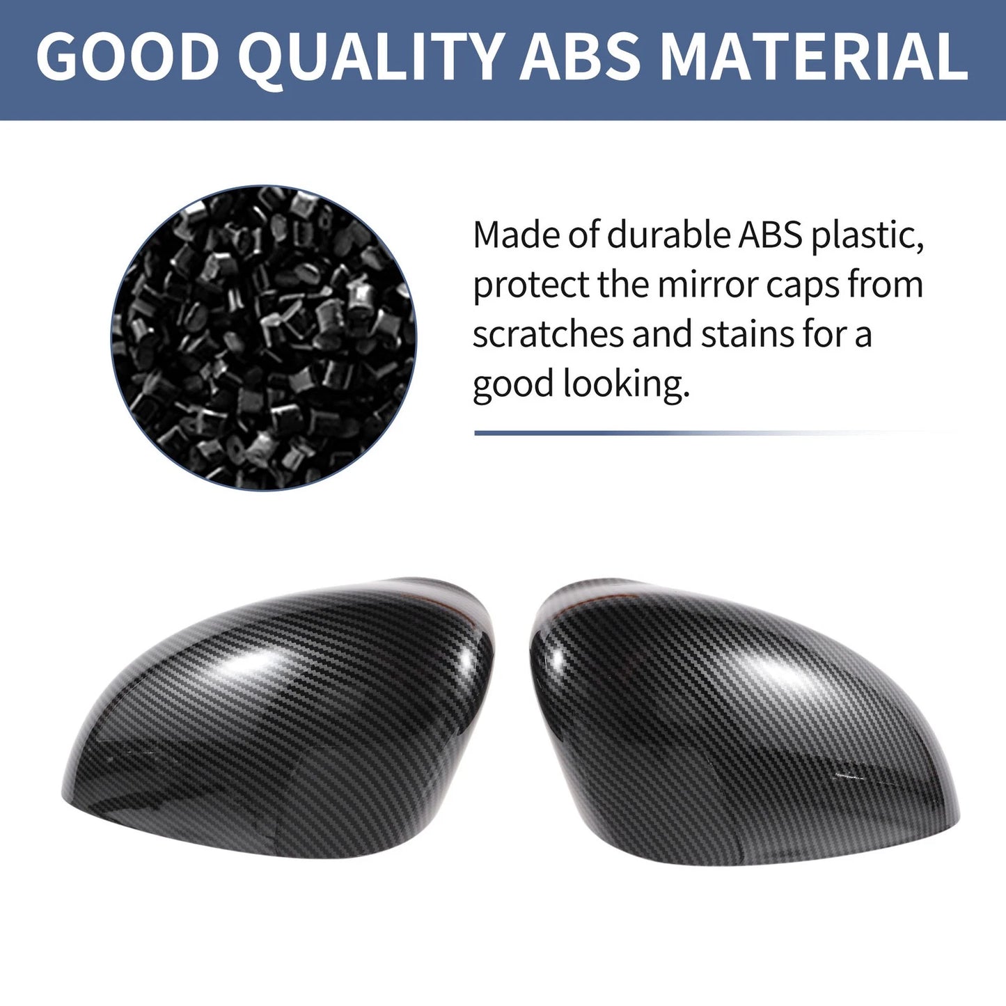 Left Right Mirror Cover Cap for Ford Fiesta MK7 (2008-2017)
