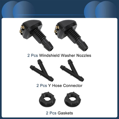 Windshield Washer Nozzle with Hose Connector for Ford Buick 1 Set
