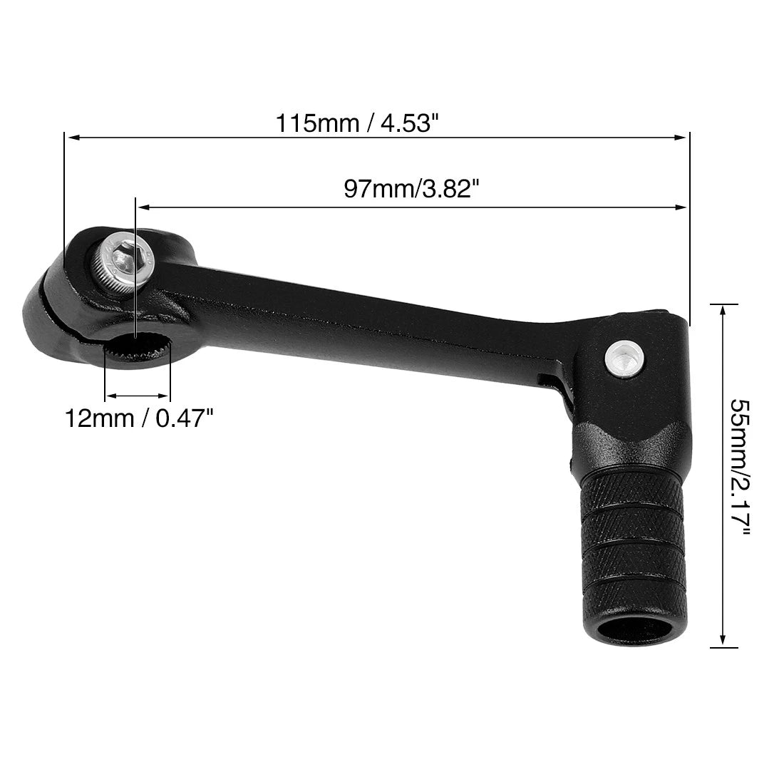 0.47in Aluminum Alloy Folding Motorcycle Shift Lever Black for Motorcycle